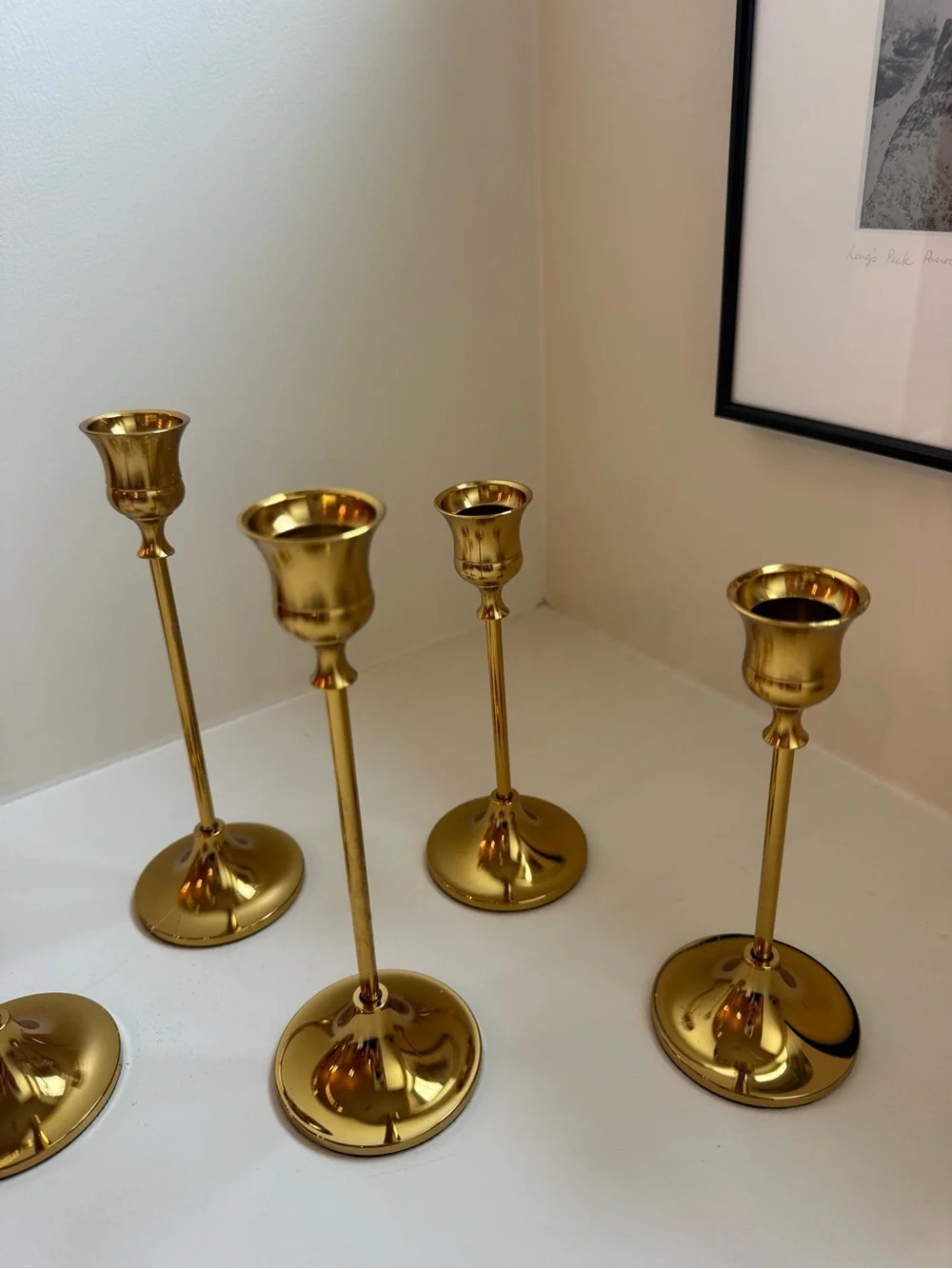 Gold Taper Candle Holders Set - Elegant Home Accents